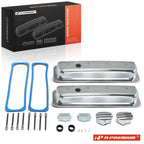 2X Finned Short Center Bolt Valve Covers for SBC Chevy 
