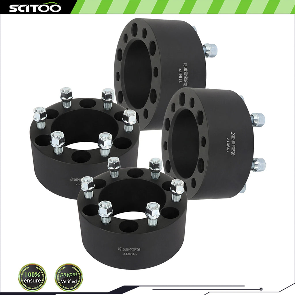 4X 6x5.5 3" Wheel Spacers 14x1.5 for Chevy Silverado 1500 GMC Yukon (1999–2023)