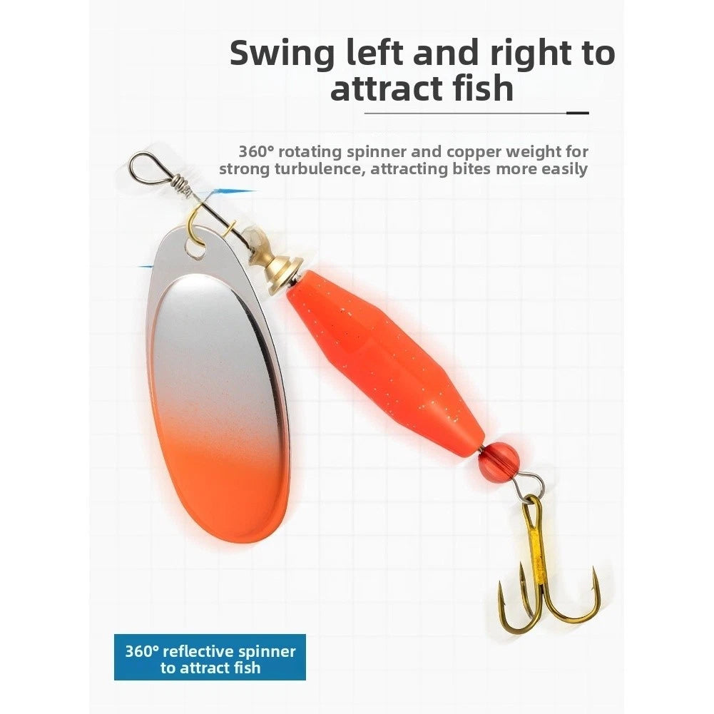 5PCS Spinner Bait Lures with Treble Hook for Fishing