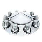 Chrome Semi Truck Front Rear Axle Covers with Hubcaps and Lug Nuts for 33mm