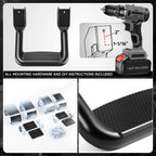 Set of 2 Black Powder-Coated Cast Aluminum Side Steps for Ford Chevy GMC Dodge