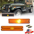 Amber Front Side Marker Light Lens with LED for Jeep Wrangler YJ (1987–1995)