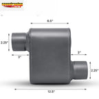 2 Pack Chambered Exhaust Muffler 2.25" Inlet/Outlet 12.5" for Performance
