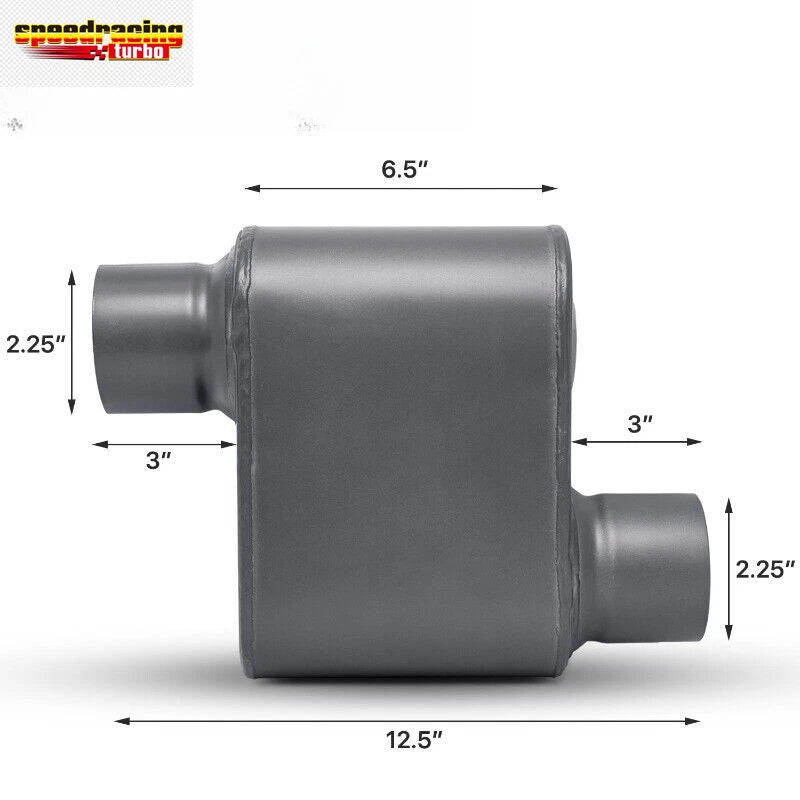 2 Pack Chambered Exhaust Muffler 2.25" Inlet/Outlet 12.5" for Performance