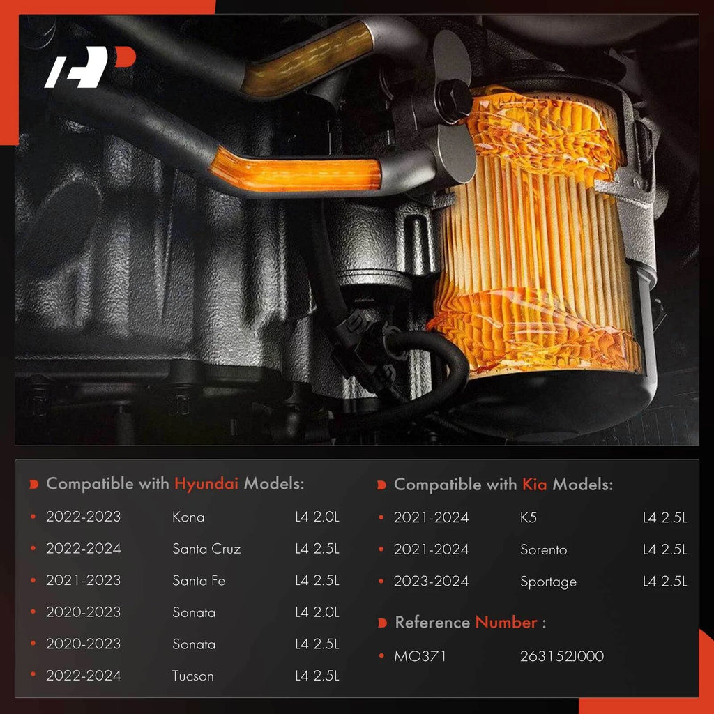 Oil Filter Housing Cover for Hyundai Sonata Tucson Santa Fe (2011–2023)