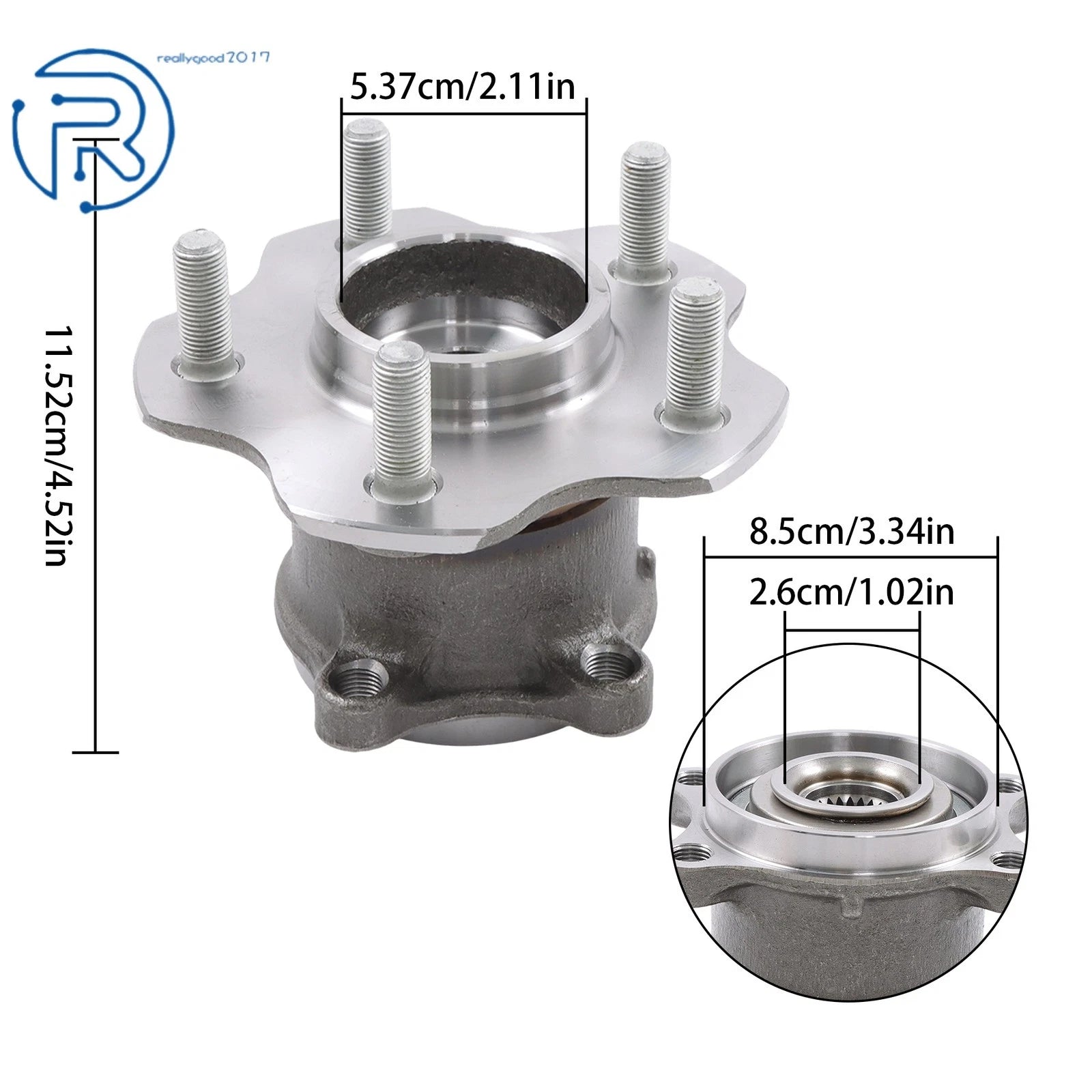 Pair Rear Wheel Hub Bearing 512373 for Nissan Rogue (2008–2020) AWD