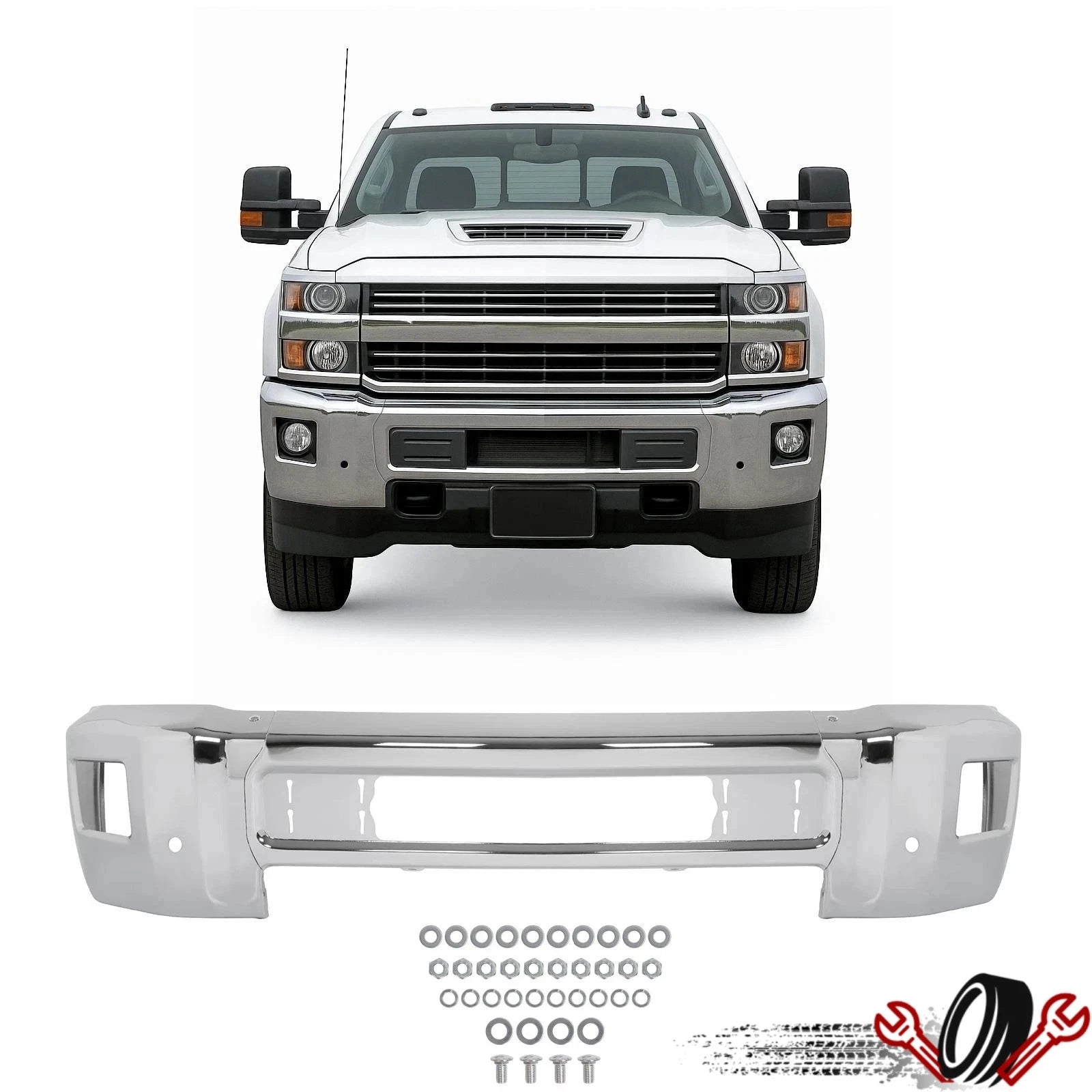 Chrome Front Bumper Face Bar for Chevrolet Silverado 2500HD/3500HD (2015–2019)