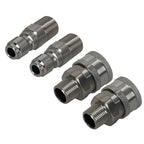 Set of 4 Quick Connect Adapters for Pressure Washer Pump Hose (NPT 3/8")