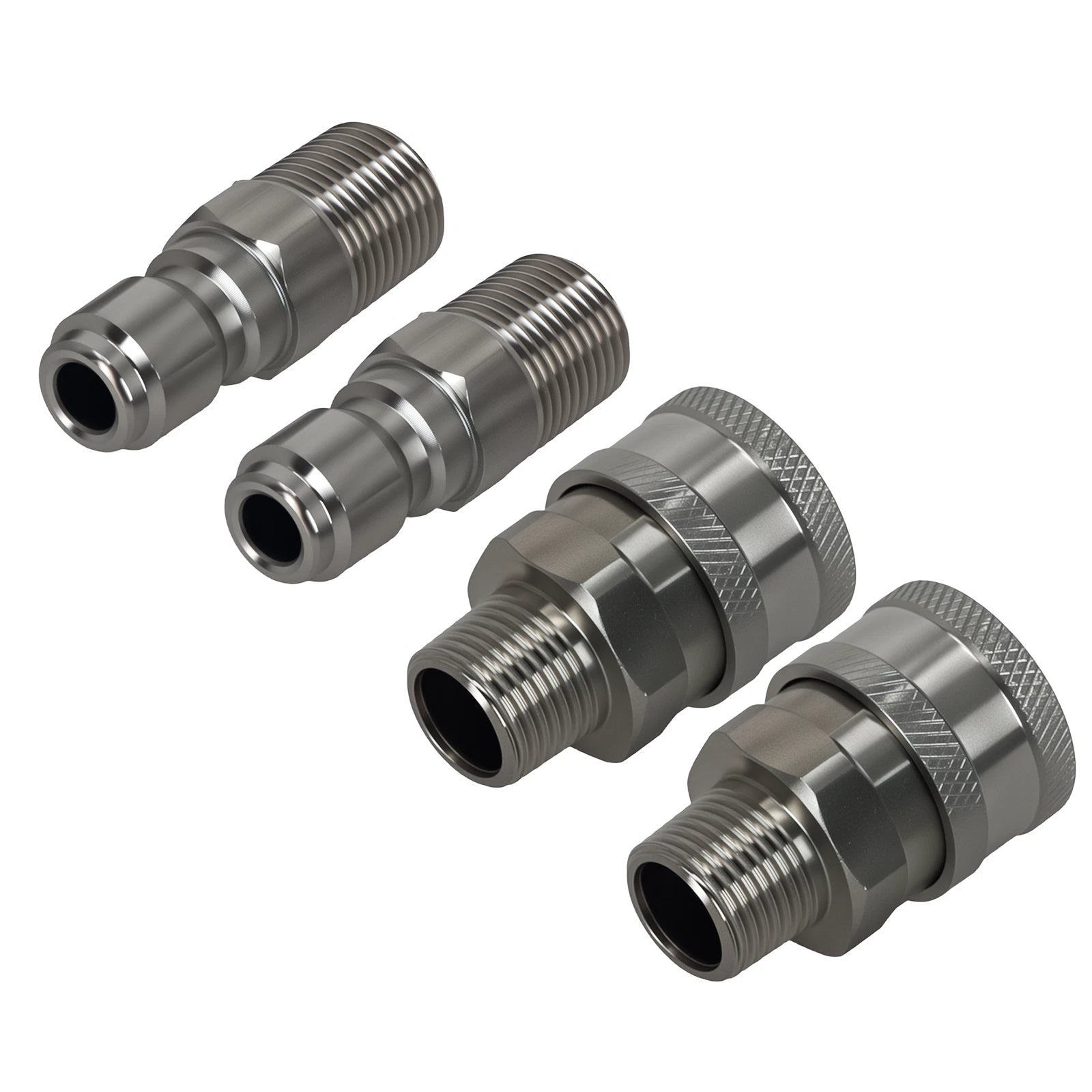 Set of 4 Quick Connect Adapters for Pressure Washer Pump Hose (NPT 3/8")