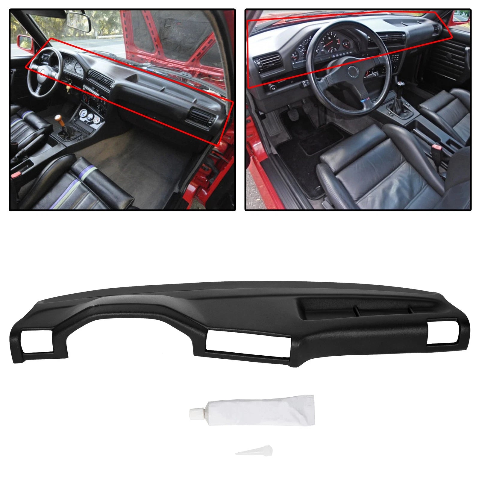 Molded Dash Cap Cover for BMW 3-Series E30 (1984–1990) Black