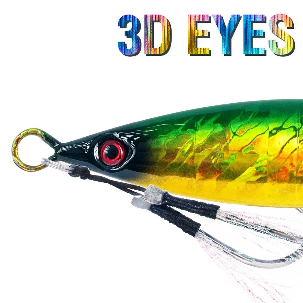 100g Compact Slow Pitch Metal Jig Lure for Saltwater Fishing (Shore/Boat)