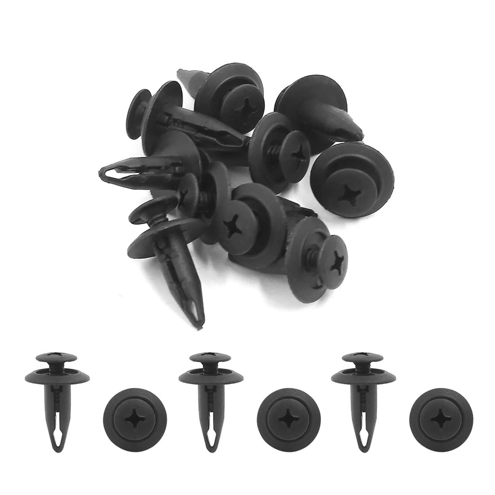 Set of 10 Plastic Bumper Push Clips Rivets for Ford (6mm Hole Dia)