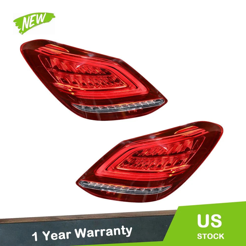 Set of 2 LED Tail Lights for Mercedes Benz W205 C-Class (2019–2021)
