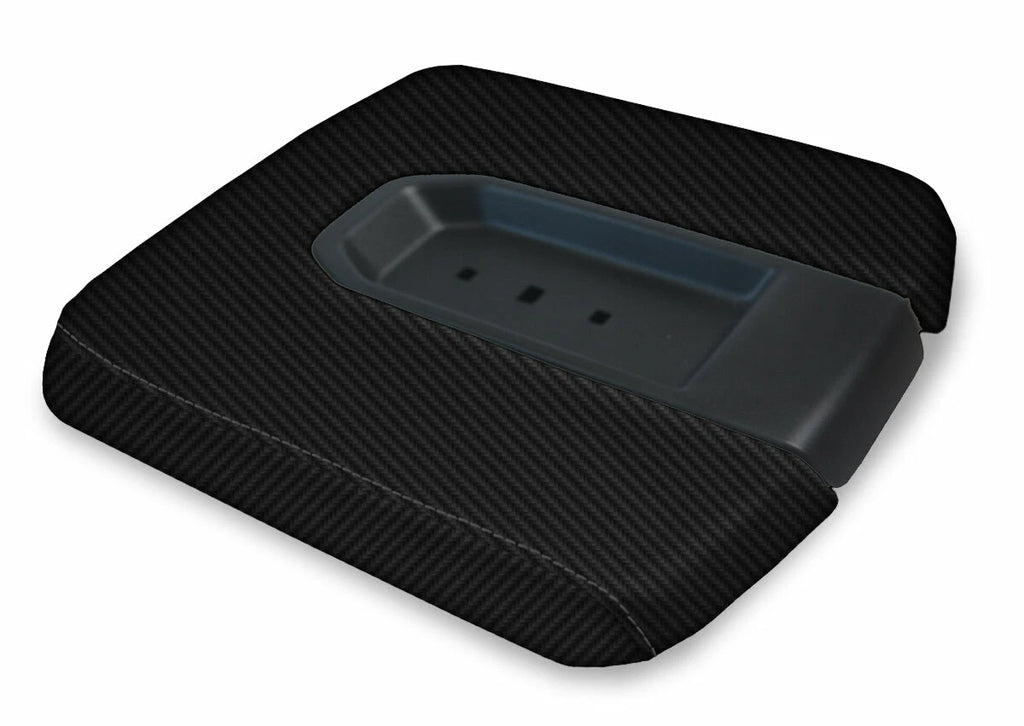 Carbon Fiber Console Lid Bench Cover for Chevrolet Silverado (2019–2020)