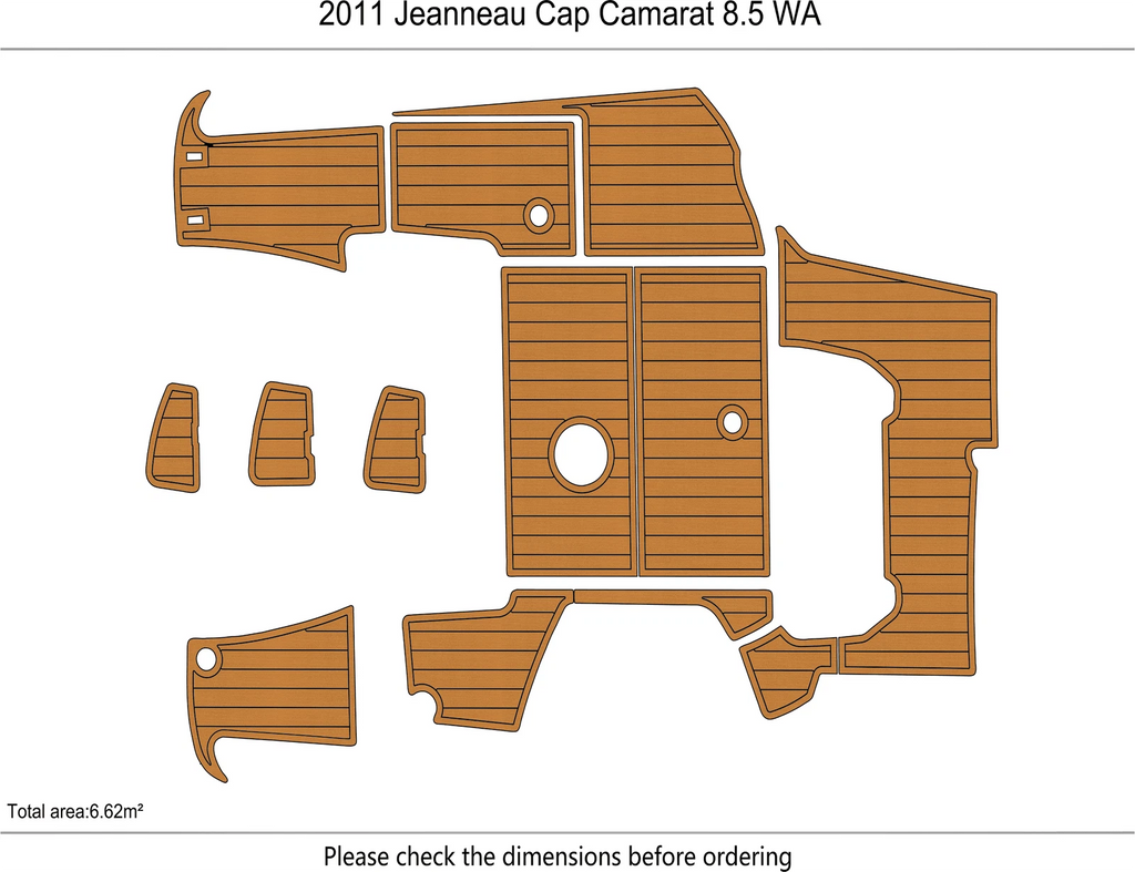EVA Foam Flooring Mat for Jeanneau Cap Camarat 8 (2011)