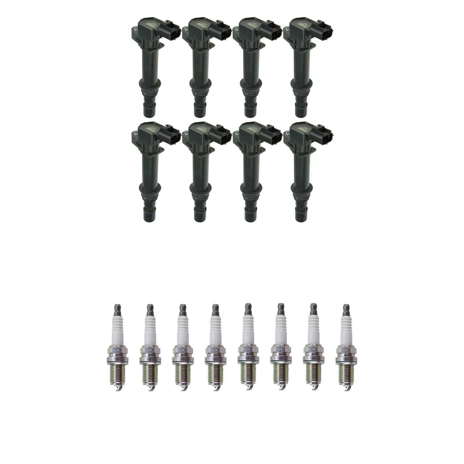 Set of 8 NGK Ignition Coils & Platinum Spark Plugs for Dakota Grand Cherokee (1997–2004)