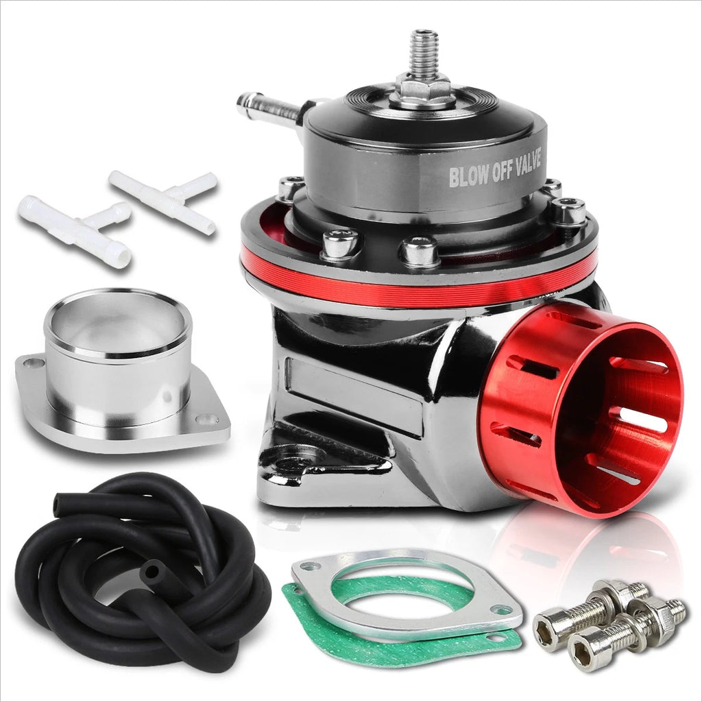 2X Universal Adjustable 2-Bolt Turbo Blow-Off Valve BOV Red