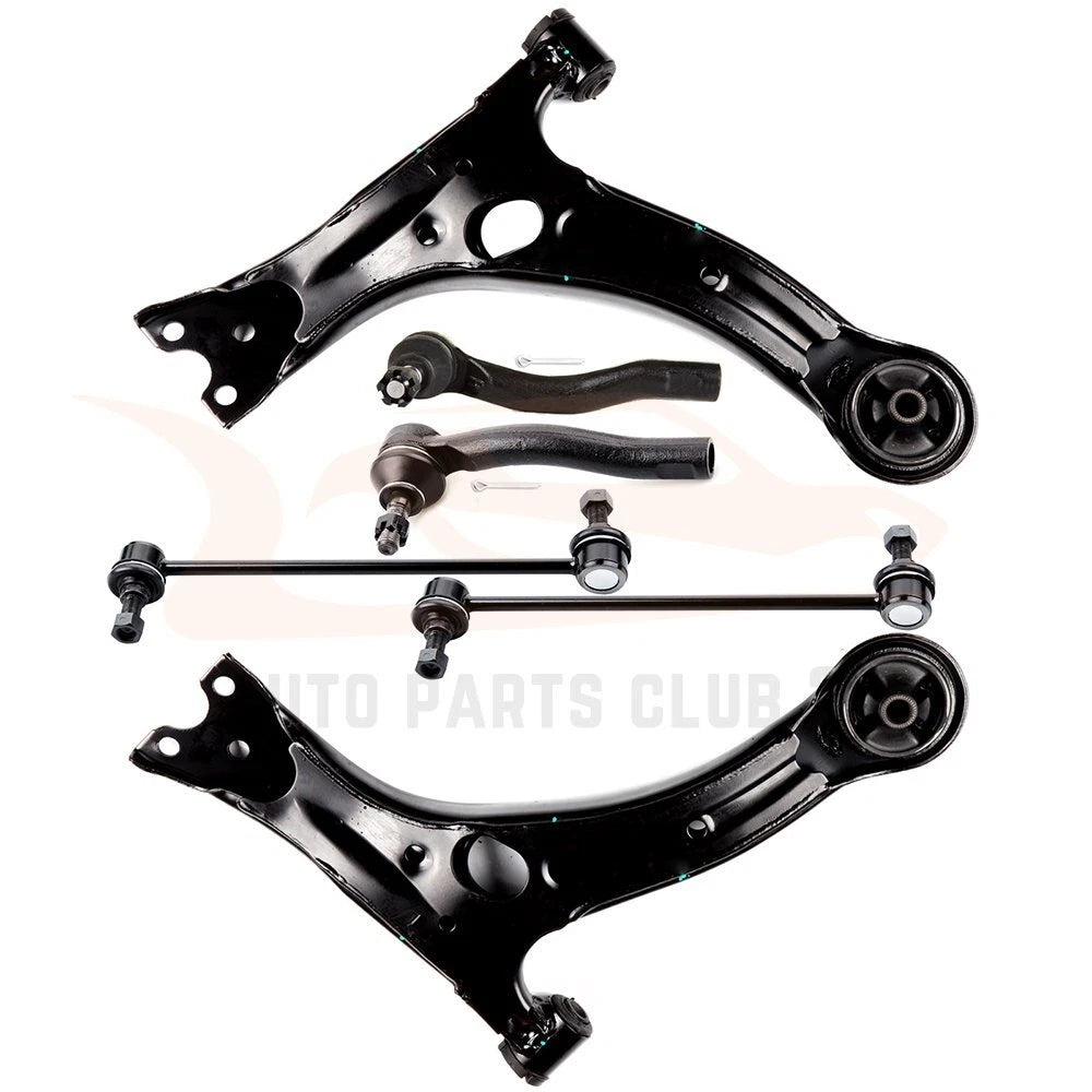 Set of 6 Front Control Arms Sway Bars Tie Rod Ends for Toyota Corolla (2003–2008)