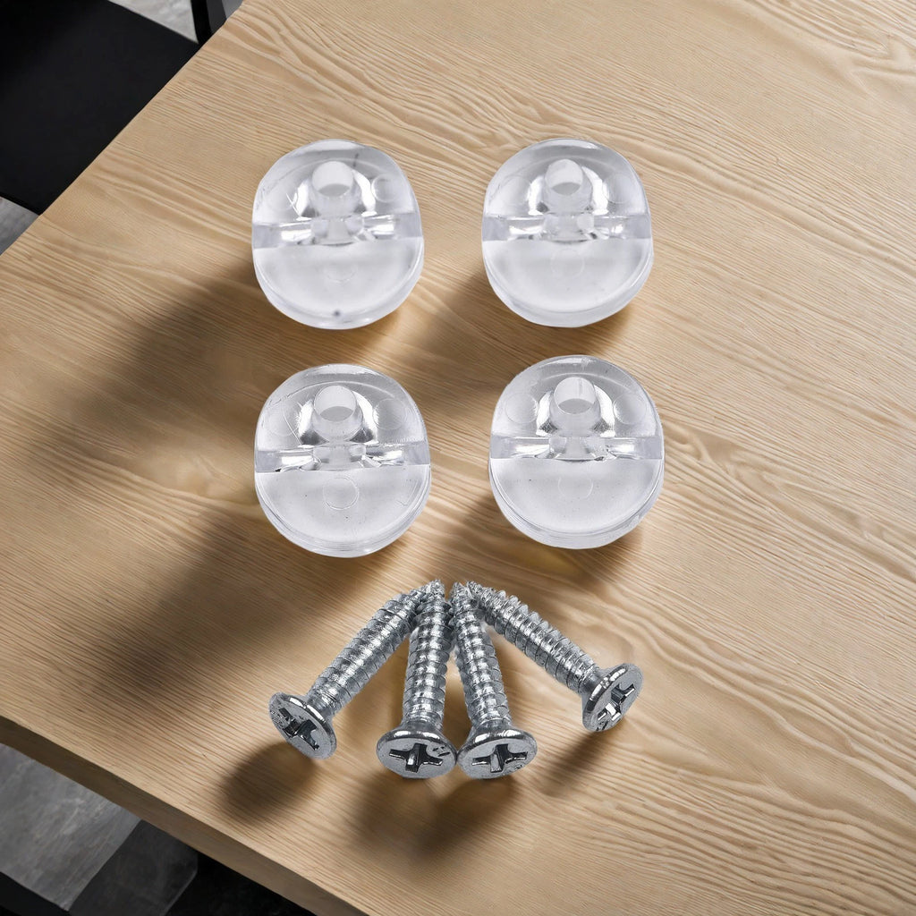 Set of 4 Mirror Wall Hanging Fixing Screws Clips for Frameless Mirrors