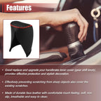 Gear Shift Knob Cover Protector for Toyota Crown (Black, Red Stitches)