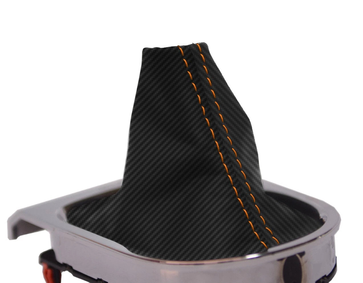 Manual Shift Boot for Ford Mustang (2015–2020) Carbon Fiber Orange Stitch