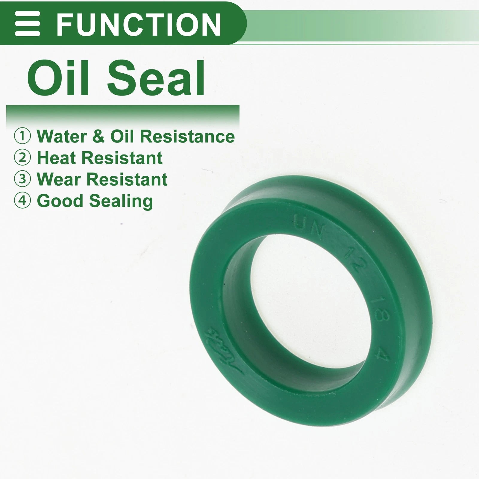 Set of 5 Oil Seal Rotary Shaft Seal 12x18x4mm High Pressure Green