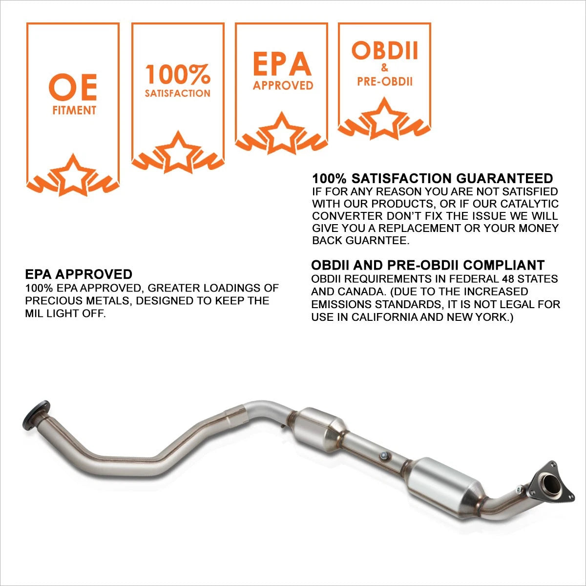 Left Side Exhaust Catalytic Converter for Toyota Tundra 4.6L 5.7L (2007–2019)