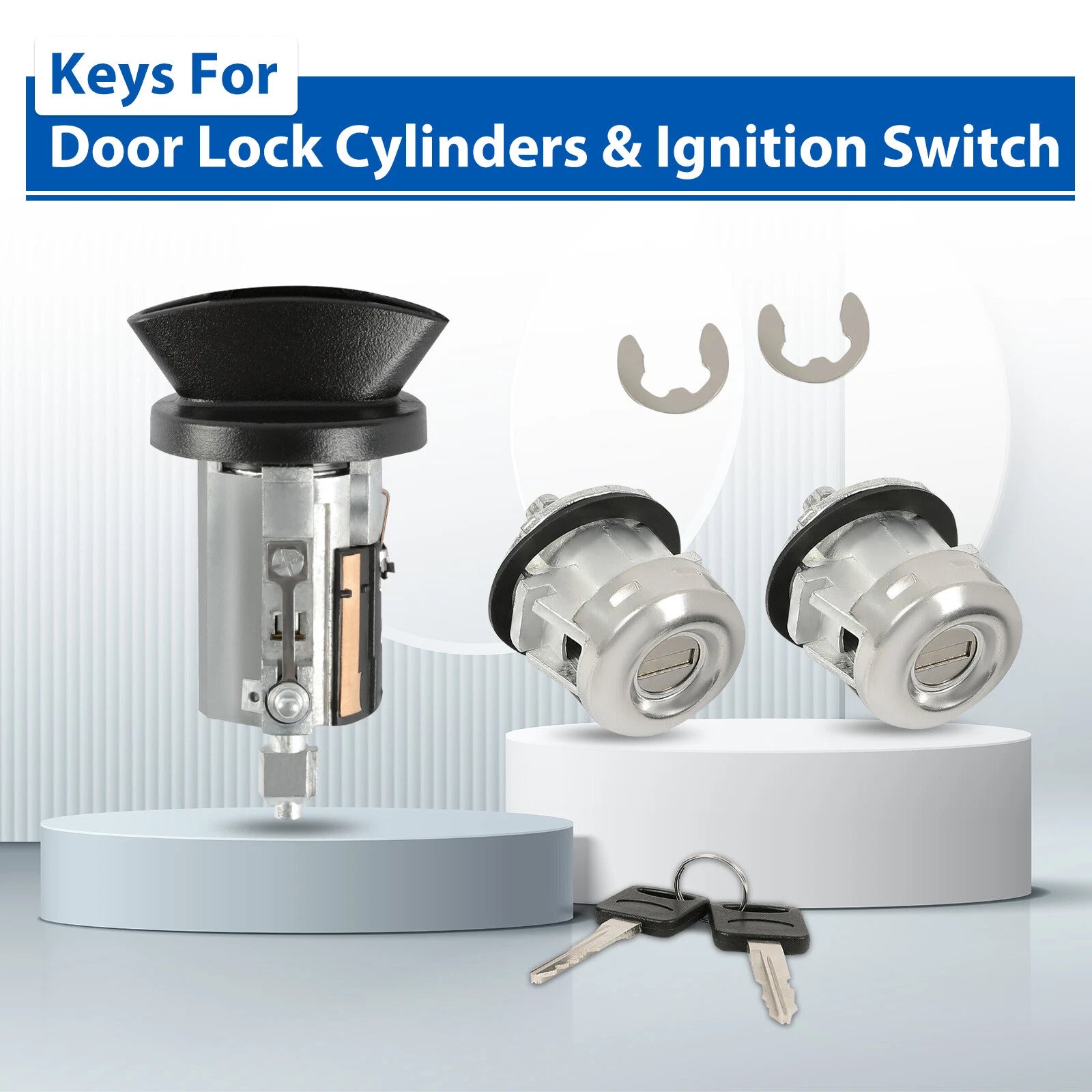 Ignition & Door Lock Cylinder Kit w/Keys for Ford F150 F250 F350 F450 (1997–2007)