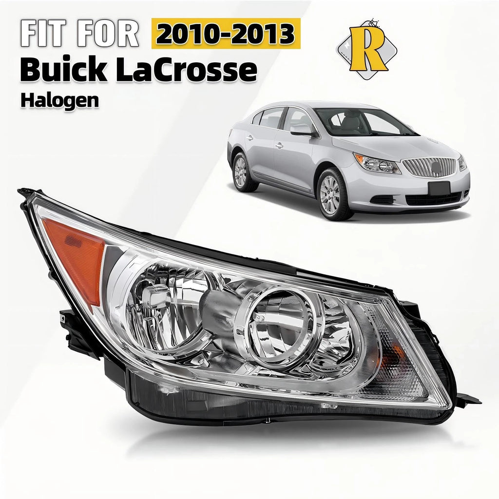 Halogen Headlight for Buick LaCrosse (2010–2013) Chrome Passenger Right