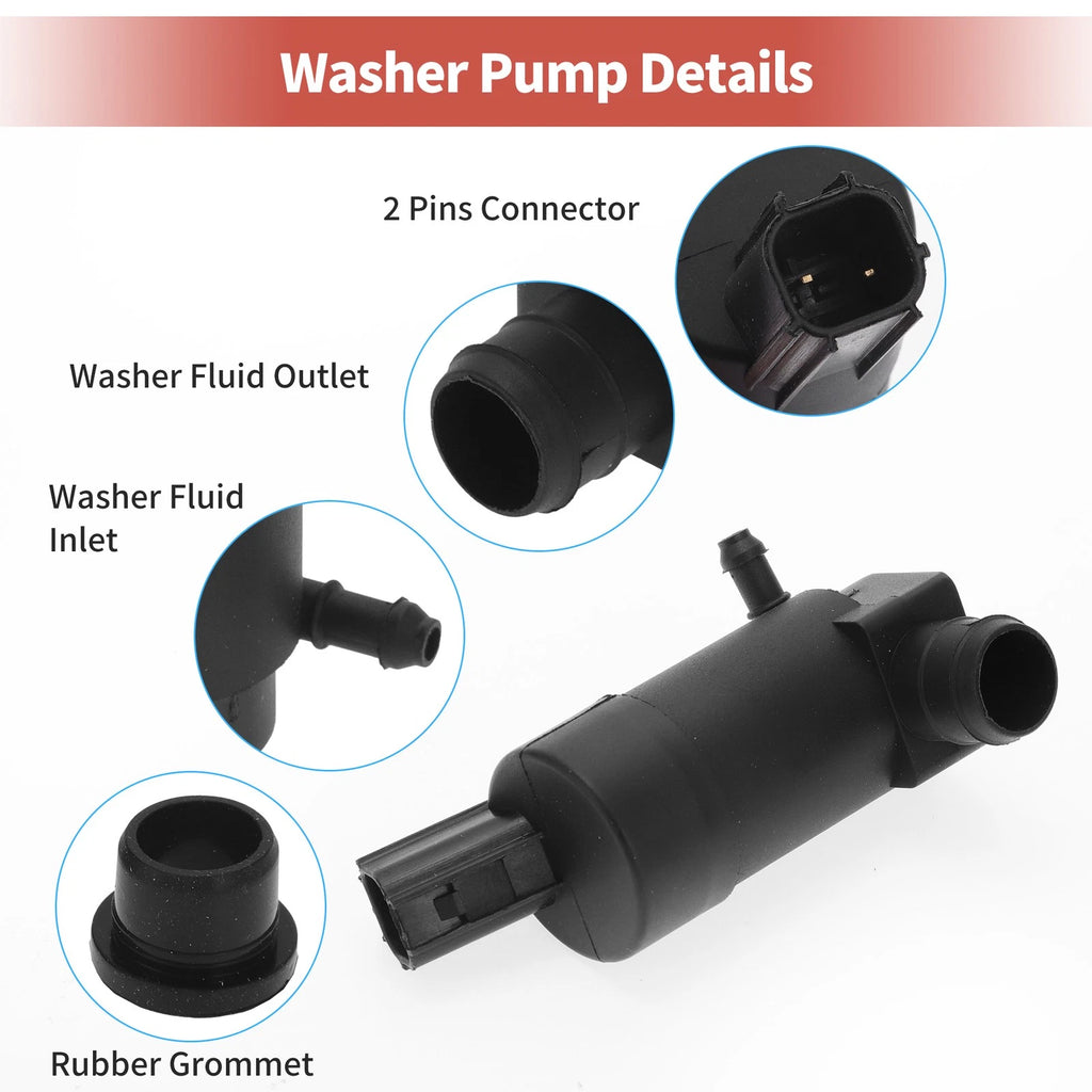 Windshield Washer Pump with Grommet for Ford (No. 1S7117K624DD)