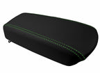 Leather Console Lid Armrest Cover for Ford Focus (2008–2011) Black Green Stitch