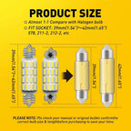 Set of 10 LED Dome Map Interior License Plate Light Bulbs for Various Models