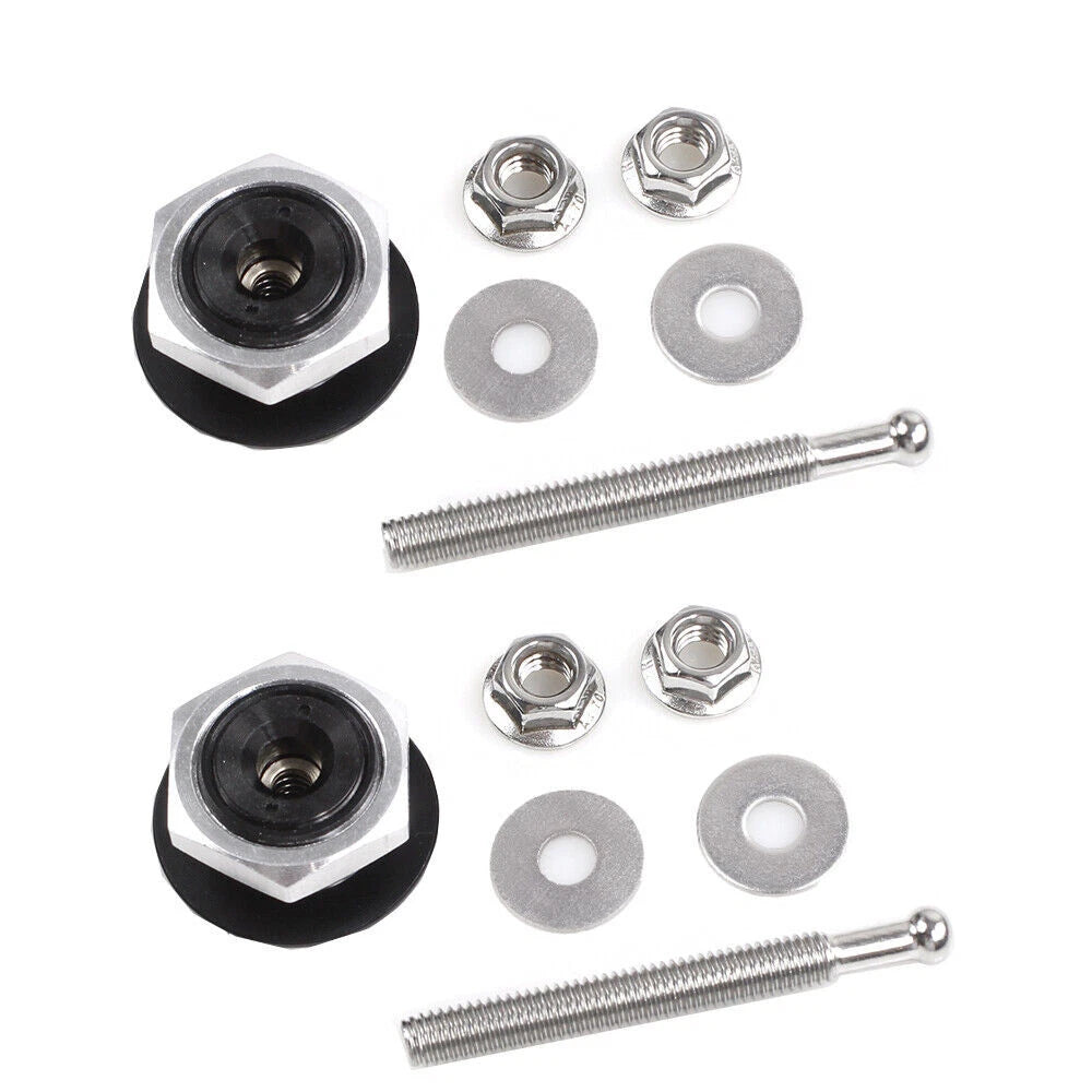 2X Push Button Quick Release Hood Pins for Car Bumper Latch