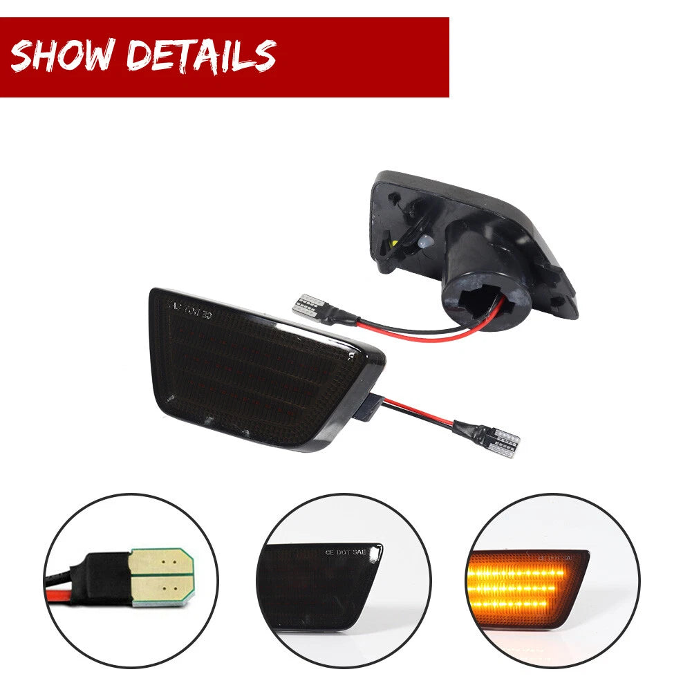 Smoked Lens Amber LED Front Bumper Side Marker Lights for Chevy Cruze (2011–2015)