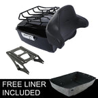 Black King Trunk Backrest Mount Rack for Harley Touring Road Glide (2014–2026)