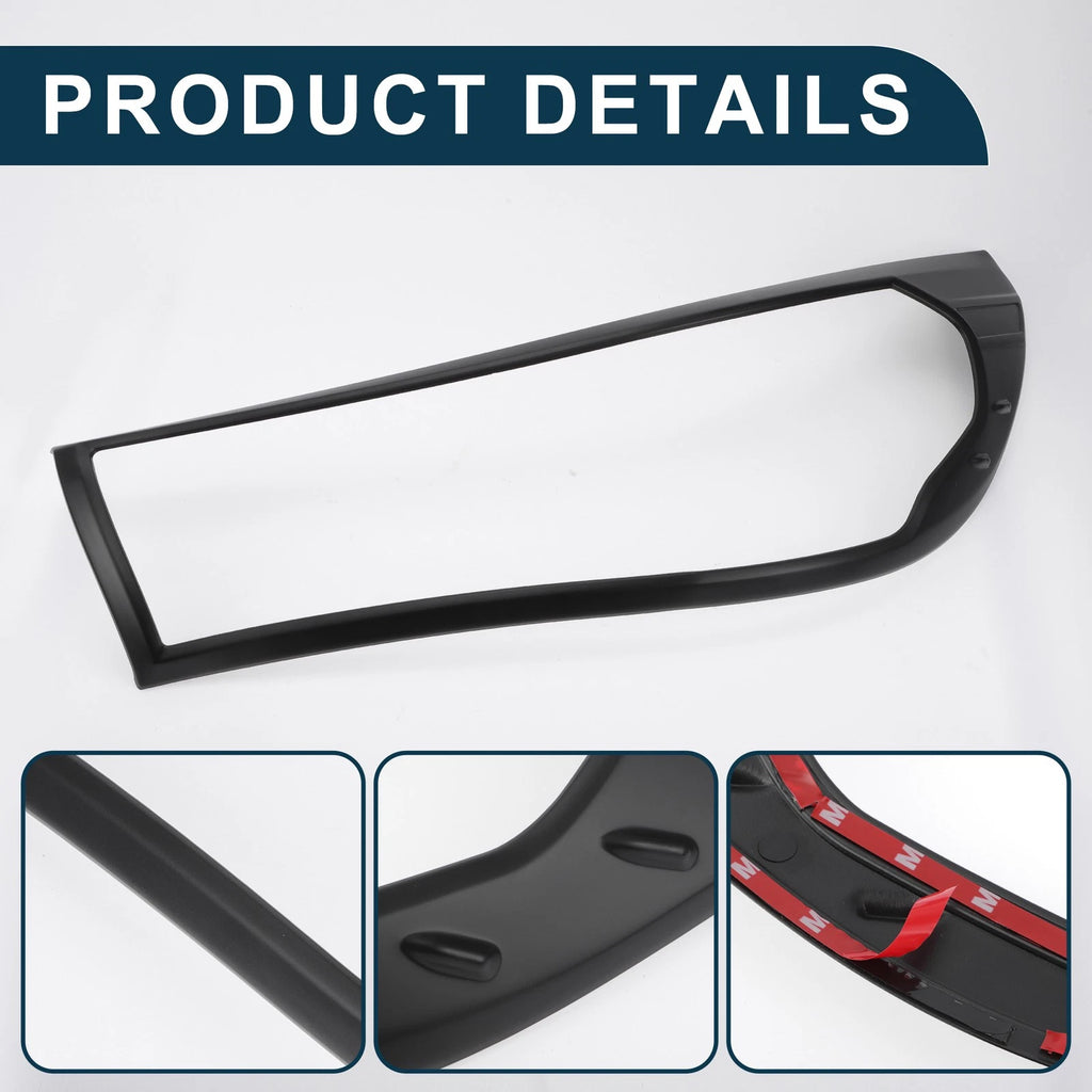 1 Pair Headlight Trim Bezel for Toyota Hilux Revo (2015–2017) Black