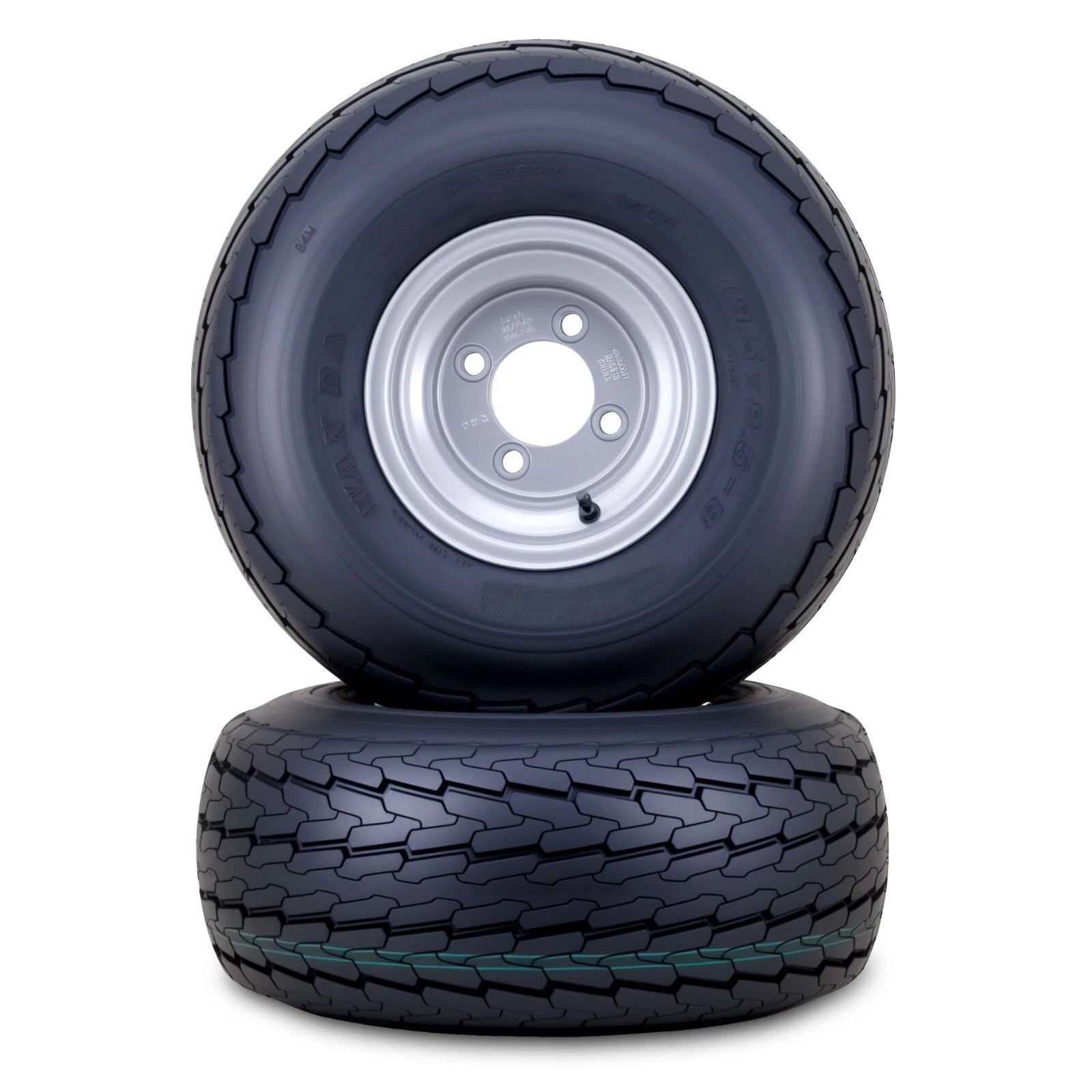 2 WANDA Trailer Tire Wheel Assembly 18.5x8.5-8 8-Ply 4 Lug Silver Rim