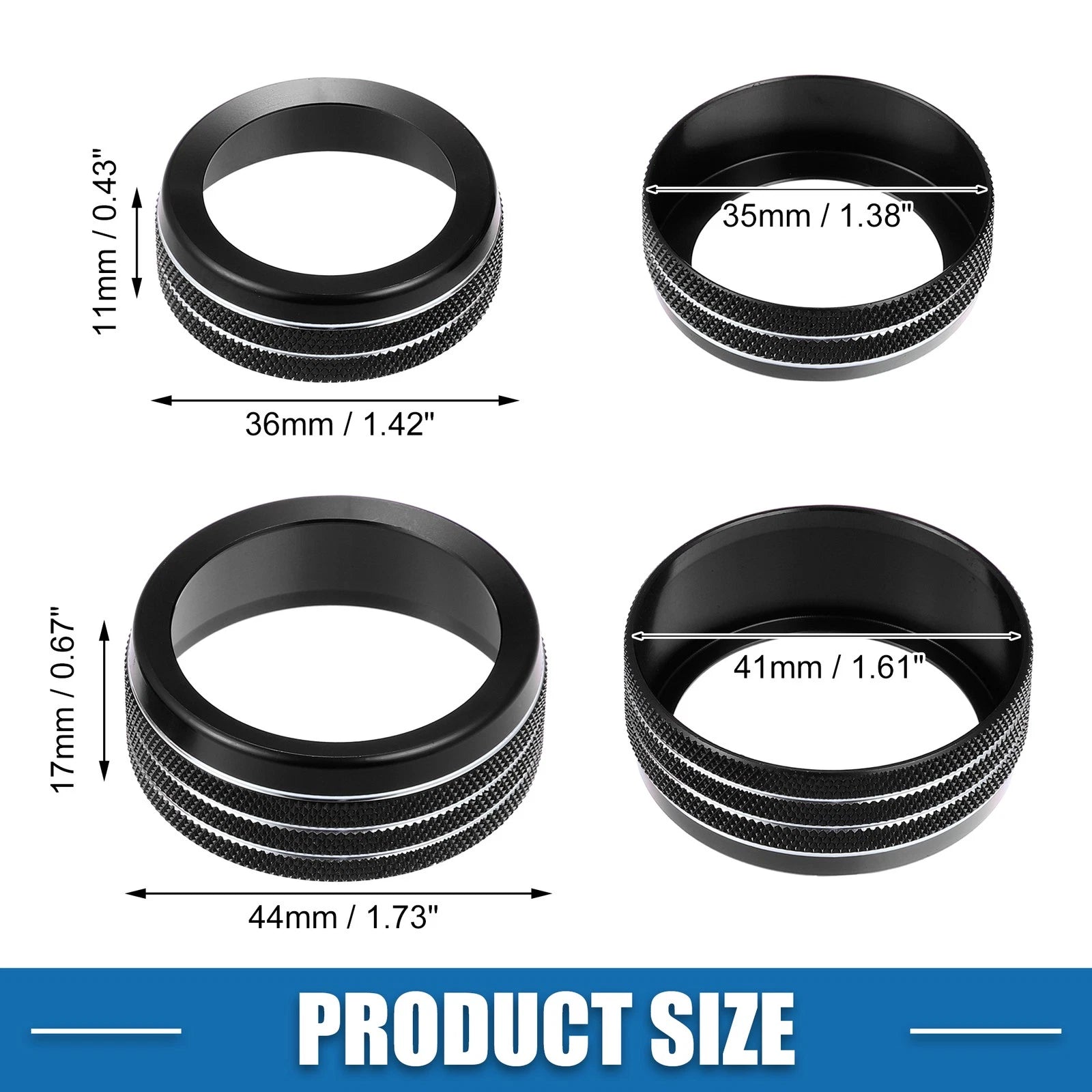 Set of 3 AC Radio Switch Knob Cover Decals for Dodge Durango (2017–2020)