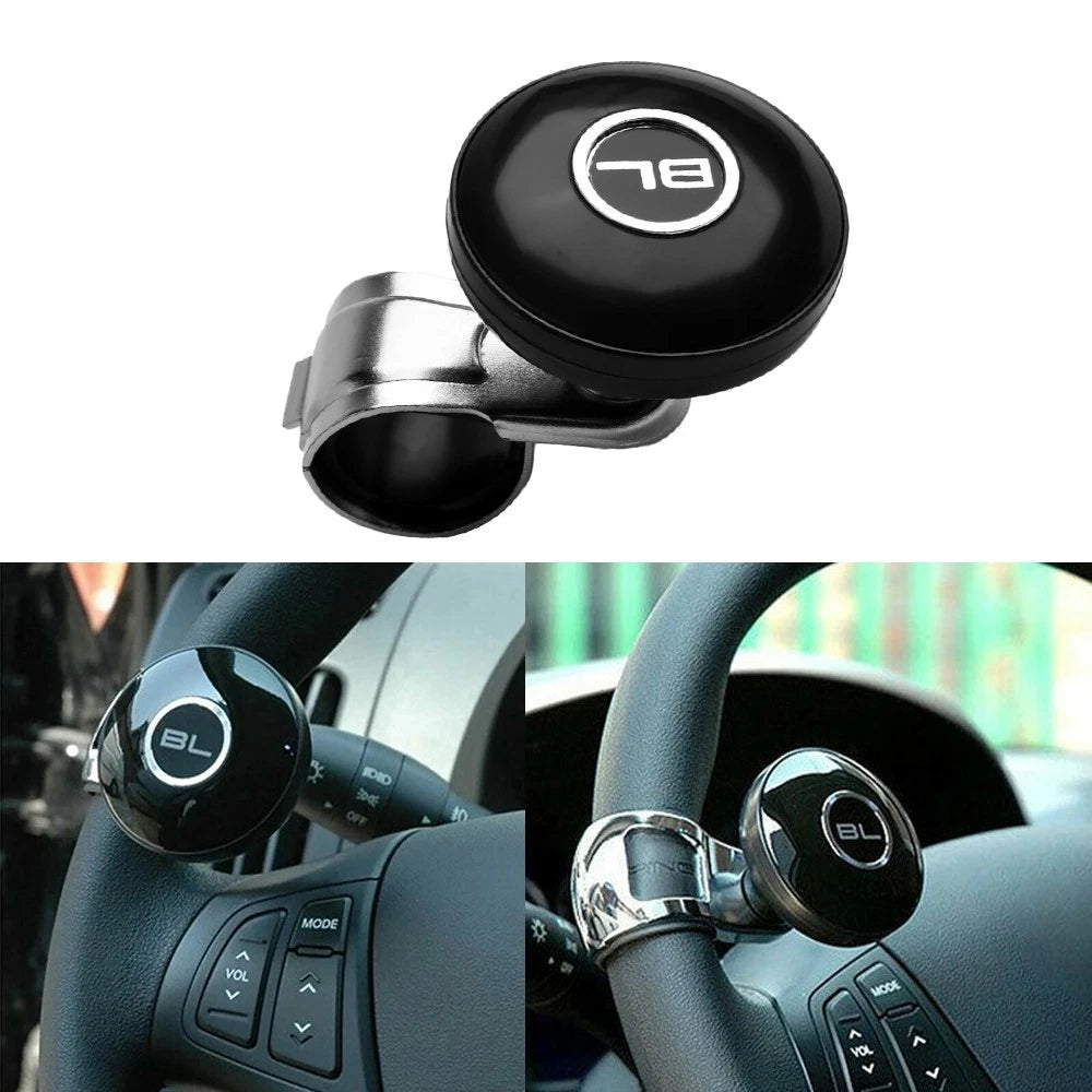 Assister Spinner Knob for Universal Vehicles (9cm x 8cm) Black Metal/ABS