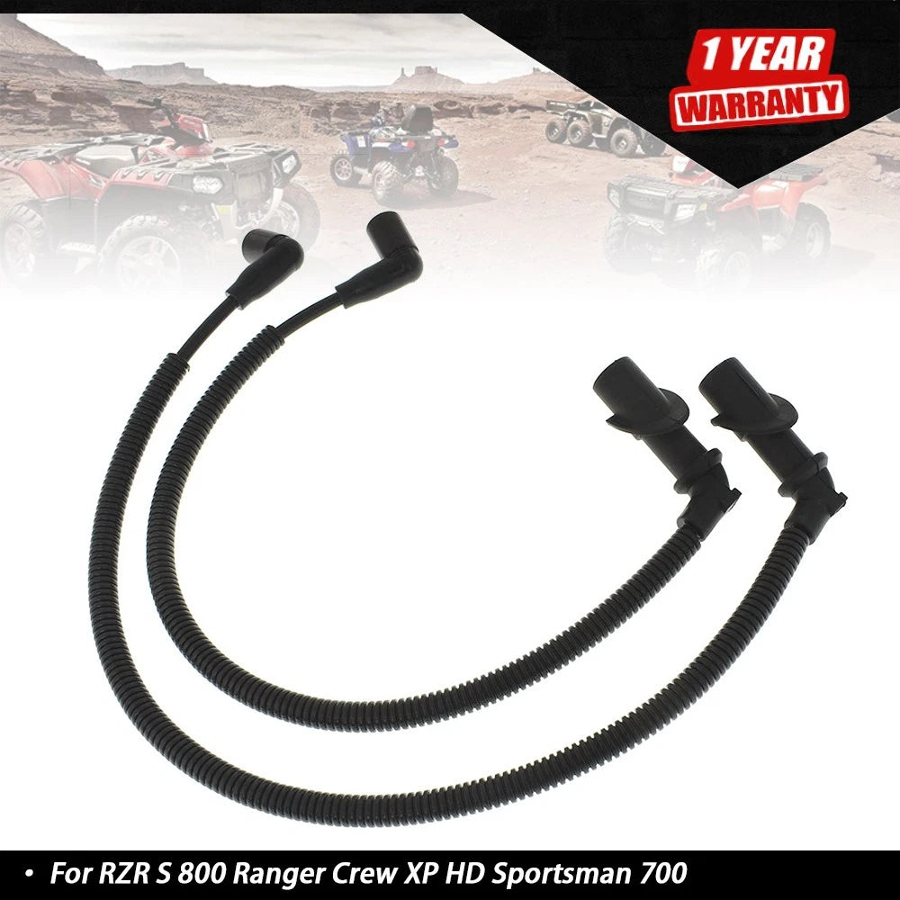 2X Ignition Coil Spark Plug Cap & Wire for Polaris RZR XP Sportsman 800