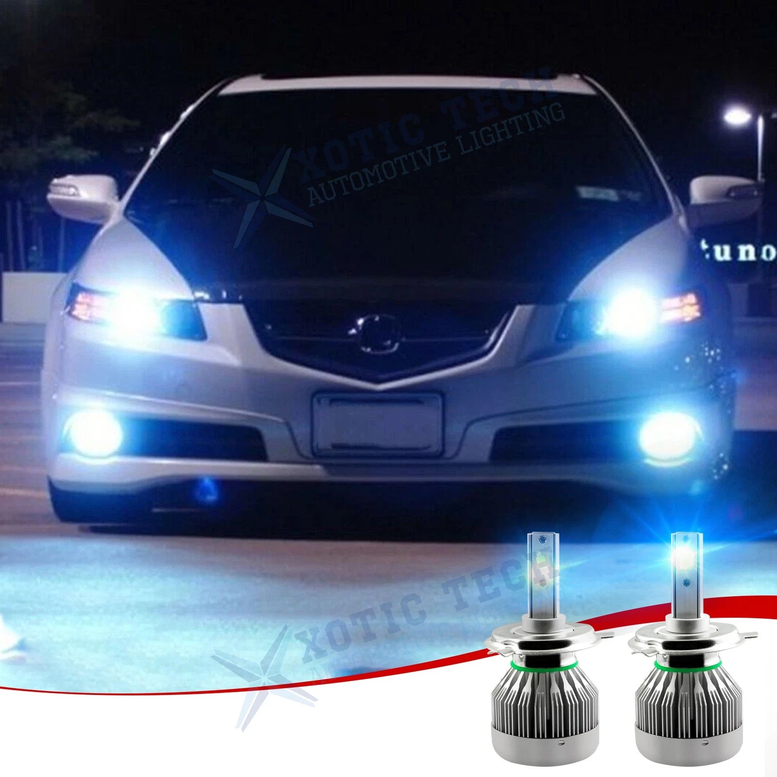 2x COB H4 HB2 9003 LED Headlight Bulbs for High Low Beam (8000K)