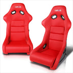 2X Reinforced Fiberglass Fixed Back Racing Bucket Seats for NRG Innovation