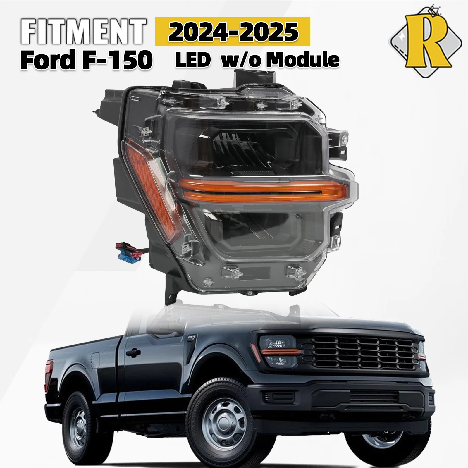 LED Headlight Reflector for Ford F-150 (2024–2026) Passenger Right Side