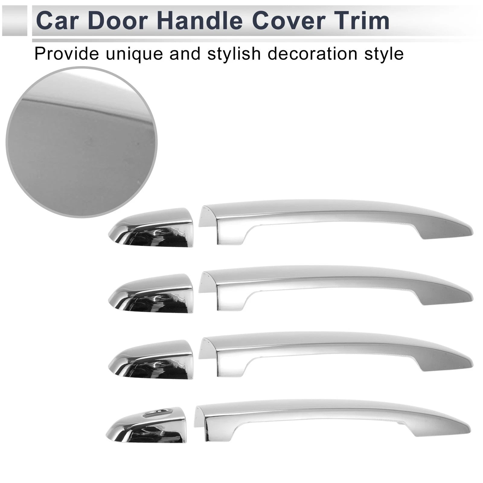 Door Handle Cover Trim for Toyota Highlander (2014–2019) Silver Tone
