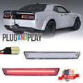 2X Clear Lens Red LED Rear Side Marker Lights for Dodge Challenger (2015–2023)