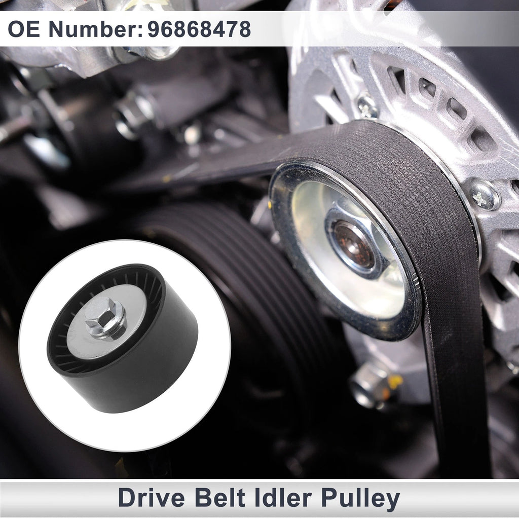 Drive Belt Idler Pulley for Chevrolet Cruze (2007–2017) No. 96868478 Black