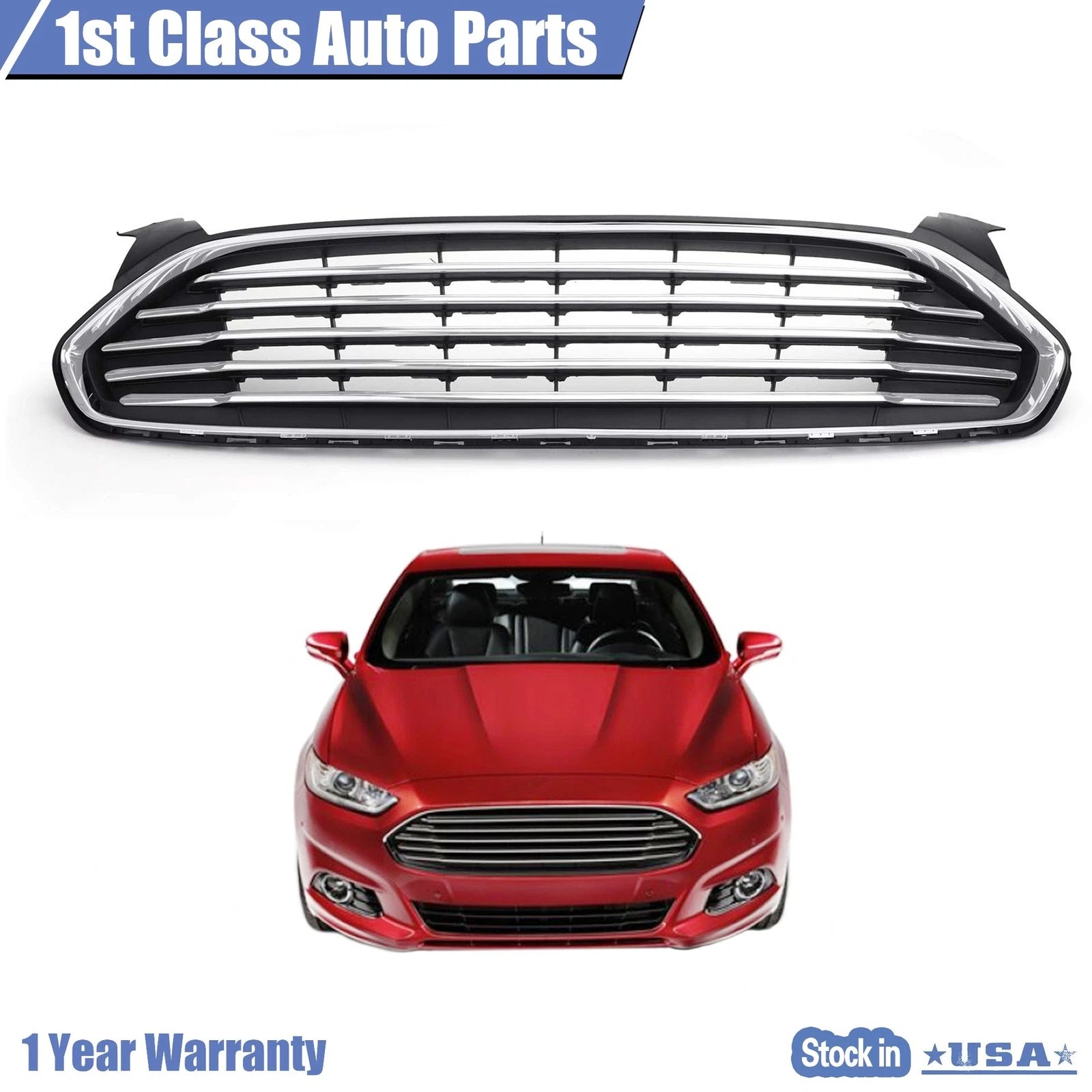 Front Bumper Upper Grille Assembly for Ford Fusion (2013-2016)