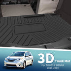 Flat Face Cargo Liner Rear Trunk Mat for Toyota Sienna (2011–2019) TPE