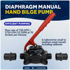 Manual Diaphragm Hand Bilge Pump 720 GPH for Five Oceans (FO4328)