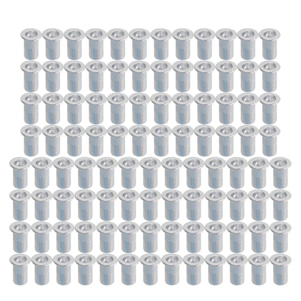 Set of 100 Aluminum Rivet Nuts for Various Applications
